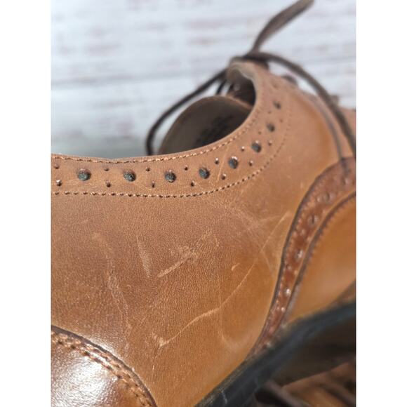 Stacy Adams Brown Leather Wingtip Oxford Dress Shoes Men's size 13 READ - Picture 8 of 10